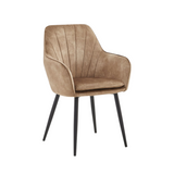 Chaise de salle à manger Melissa – Taupe – Velours Adoré