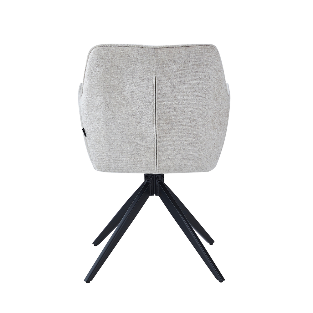 New Yade Dining Chair - Beige Chenille - 180° Swivel