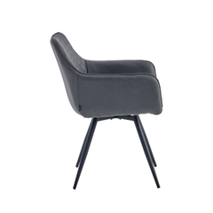 Sierra Eetkamerstoel - Antraciet Microfiber - Draaibaar