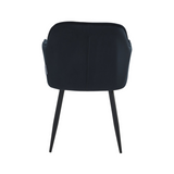 Chaise de salle à manger Roos – Noir – Velours