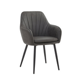 Chaise de salle à manger Melissa – Anthracite – Microfibre