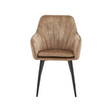 Chaise de salle à manger Melissa – Taupe – Velours Adoré