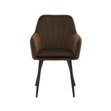 Chaise de salle à manger Melissa – Brun – Velours
