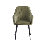 Chaise de salle à manger Melissa – Vert – Velours – Fabb