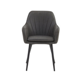 Chaise de salle à manger Melissa – Anthracite – Microfibre