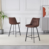 Tabourets de bar Zera - Microfibre Marron