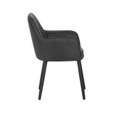 Chaise de salle à manger Jay – Anthracite – Microfibre