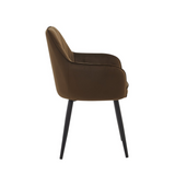 Chaise de salle à manger Melissa – Brun – Velours