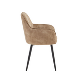 Chaise de salle à manger Melissa – Taupe – Velours Adoré