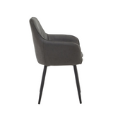 Chaise de salle à manger Melissa – Anthracite – Microfibre