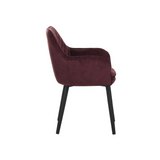 Chaise de salle à manger Jay – Bordeaux – Velours
