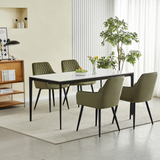 Chaise de salle à manger Beverly - Velours vert