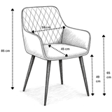 Chaise de salle à manger Beverly - Velours vert