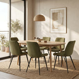 Chaise de salle à manger Adama - Velours vert Fabb