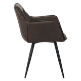 Manila Eetkamerstoel - Donkerbruin Microfiber