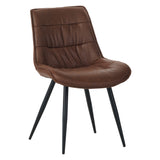 Manila Eetkamerstoel - Bruin Microfiber