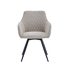 Sierra Eetkamerstoel - Beige Bouclé - Draaibaar