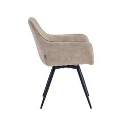 Sierra Eetkamerstoel - Beige Microfiber - Draaibaar