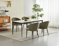 Chaise de salle à manger Ruby - Velours vert