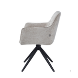 New Yade Esszimmerstuhl - Taupe-Chenille - 180° drehbar