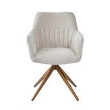 New Yade Esszimmerstuhl - Beige Chenille - Goldene Beine - 180° drehbar