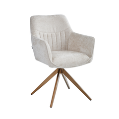 New Yade Neuer Yade Esszimmerstuhl - Beige Chenille - Goldene Beine