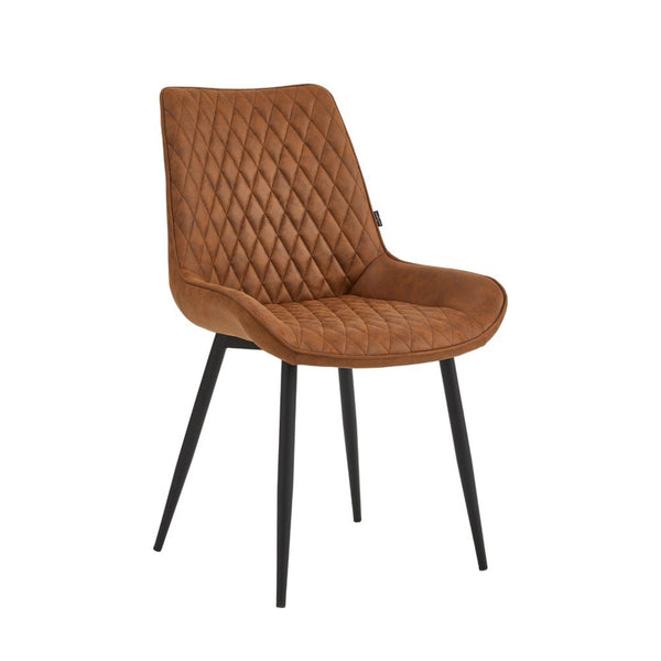 Adama Dining Chair - Cognac Microfiber