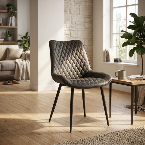 Chaise de salle à manger Adama - Microfibre Anthracite