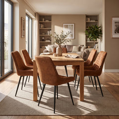 Adama Eetkamerstoel - Cognac Microfiber
