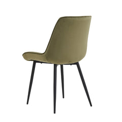 Adama Dining Chair - Green Velvet Fabb