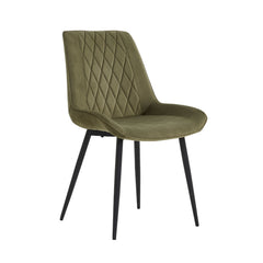 Adama Dining Chair - Green Velvet Fabb