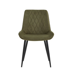 Adama Dining Chair - Green Velvet Fabb