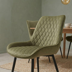 Adama Dining Chair - Green Velvet