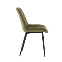 Adama Dining Chair - Green Velvet Fabb