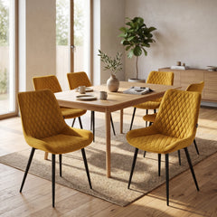 Adama Sedia Da Pranzo - Velluto Giallo Ocra