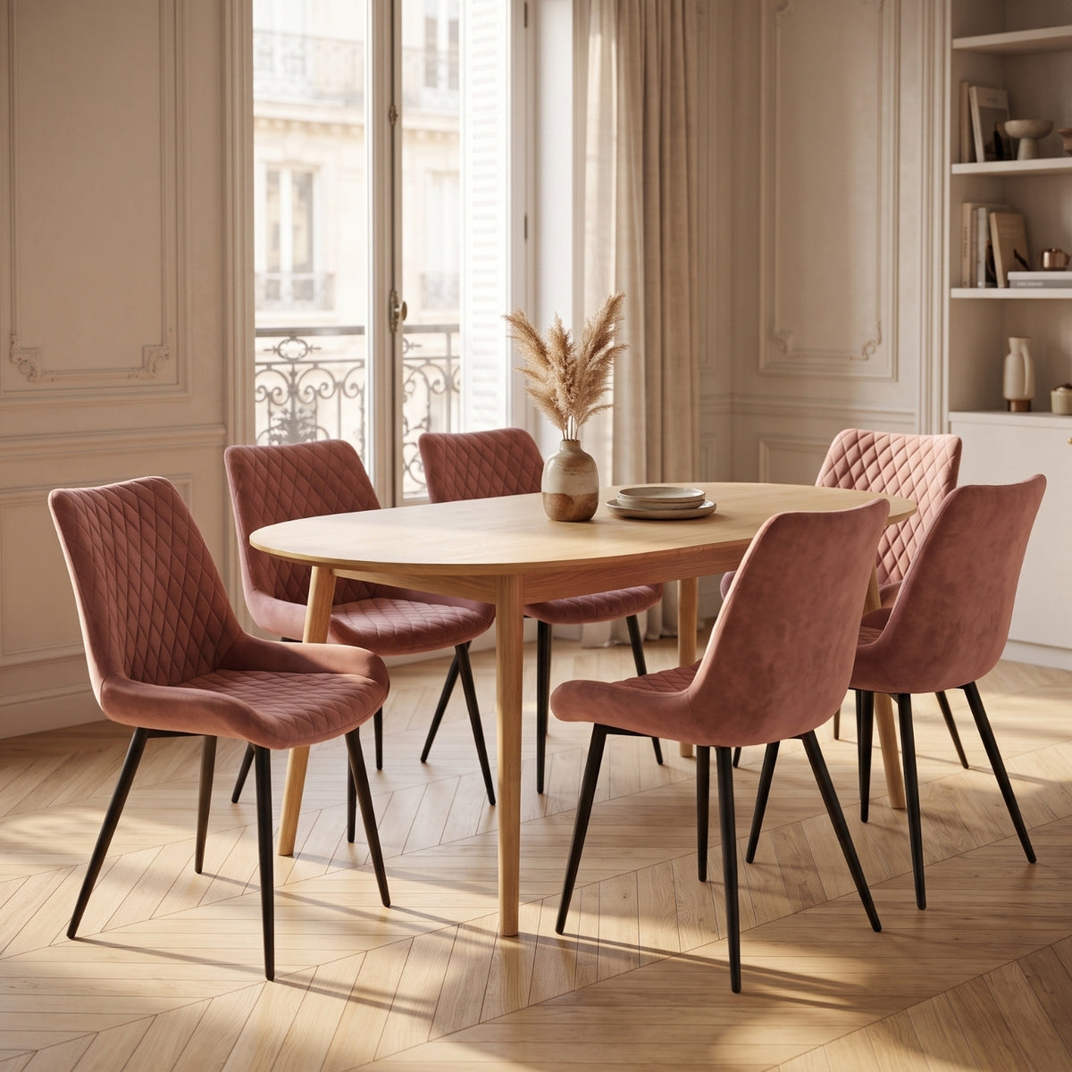 Adama Sedia Da Pranzo - Velluto Rosa