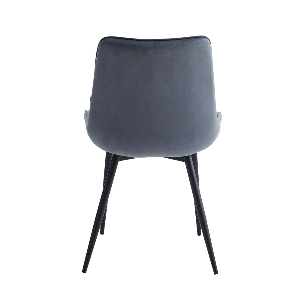 Chaise de salle à manger Adama - Velours gris