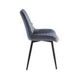 Chaise de salle à manger Adama - Velours gris