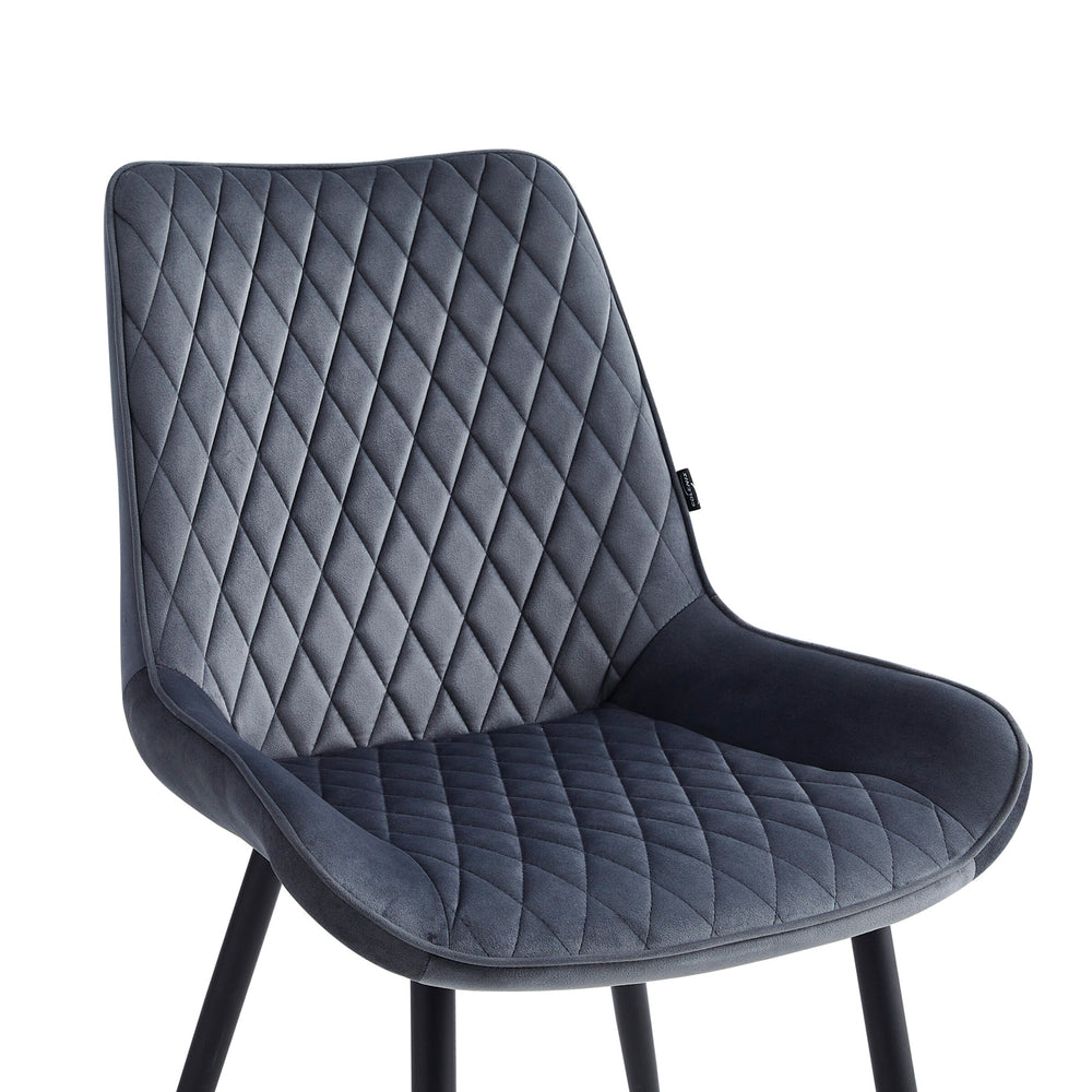 Chaise de salle à manger Adama - Velours gris