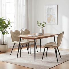 Alico Eetkamerstoel - Beige Microfiber