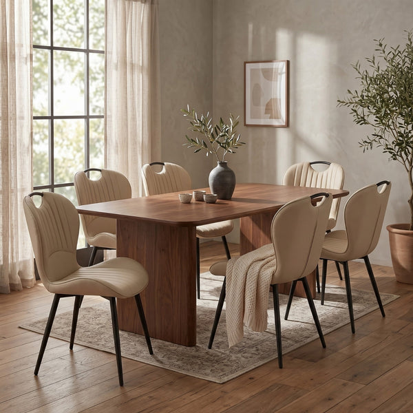Alico Eetkamerstoel - Beige Microfiber