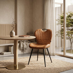 Alico Dining Chair - Cognac Microfiber