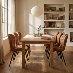 Alico Dining Chair - Cognac Microfiber