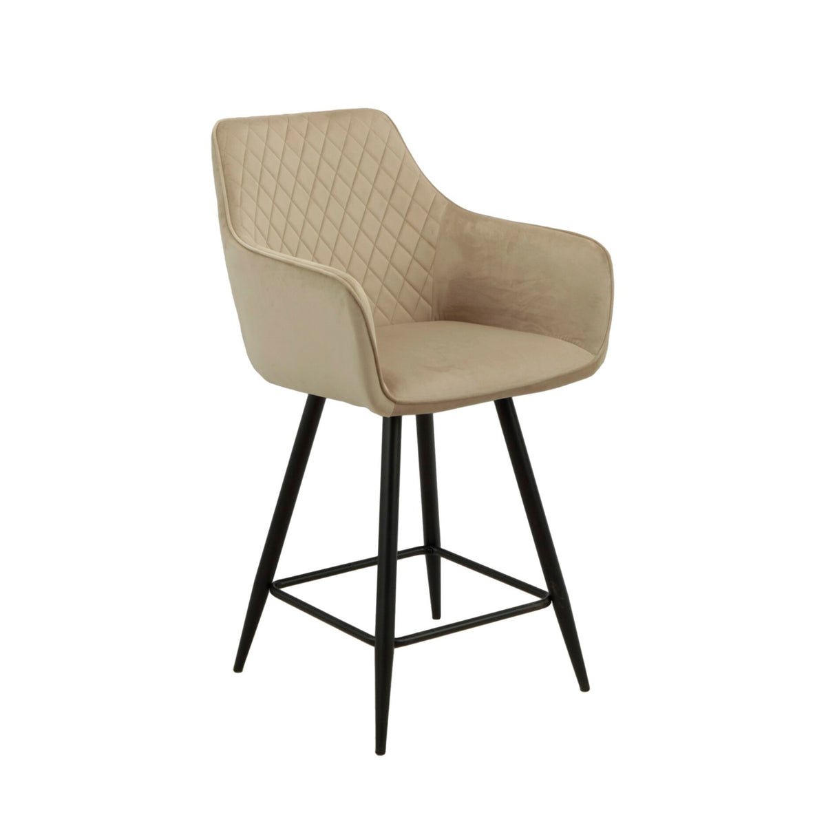 Alyssa Bar Stools - Beige Velvet