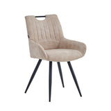 Amanda Dining Chair - Beige Microfibre