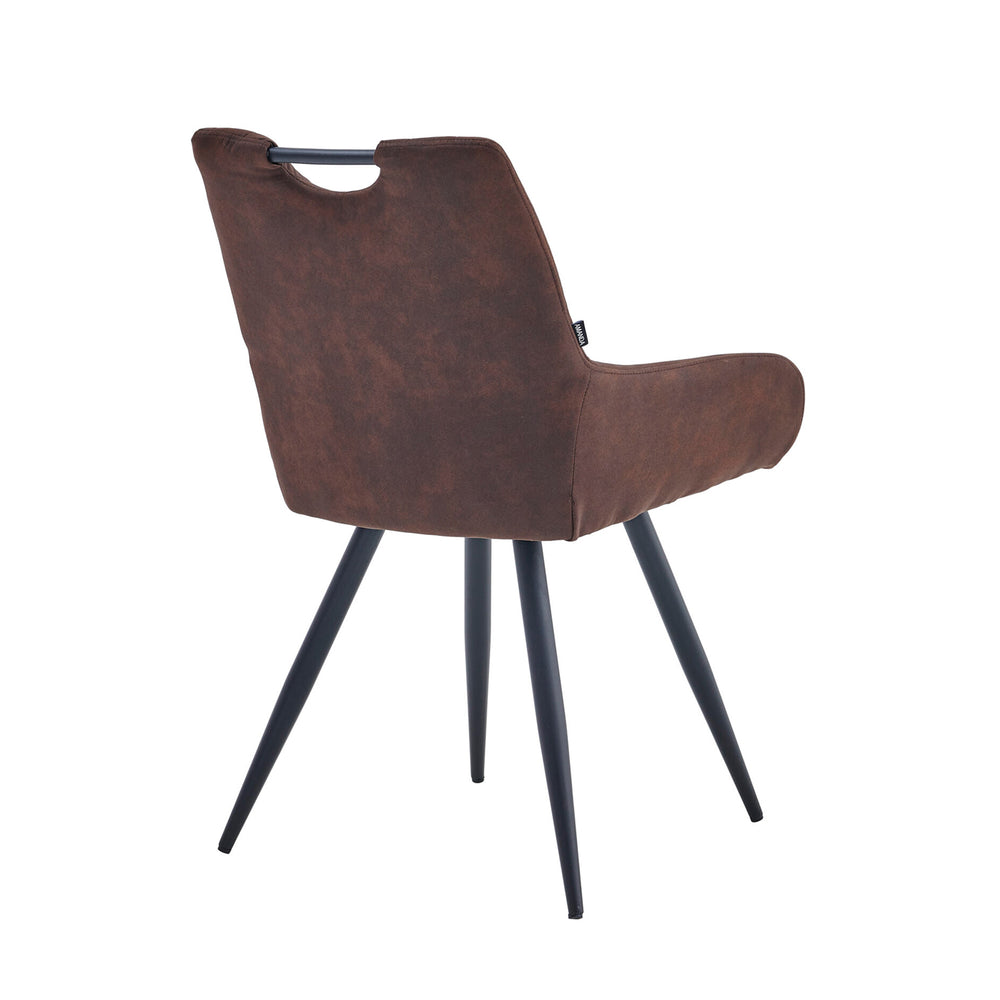 Amanda Dining Chair - Brown Microfibre