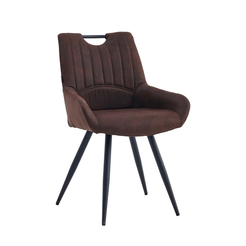 Amanda Dining Chair - Brown Microfibre