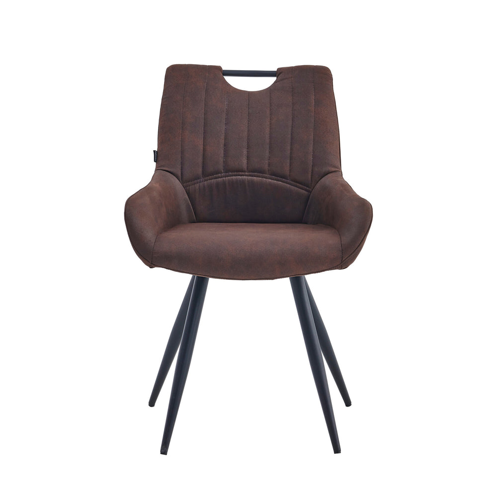 Amanda Dining Chair - Brown Microfibre