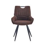 Amanda Dining Chair - Brown Microfibre