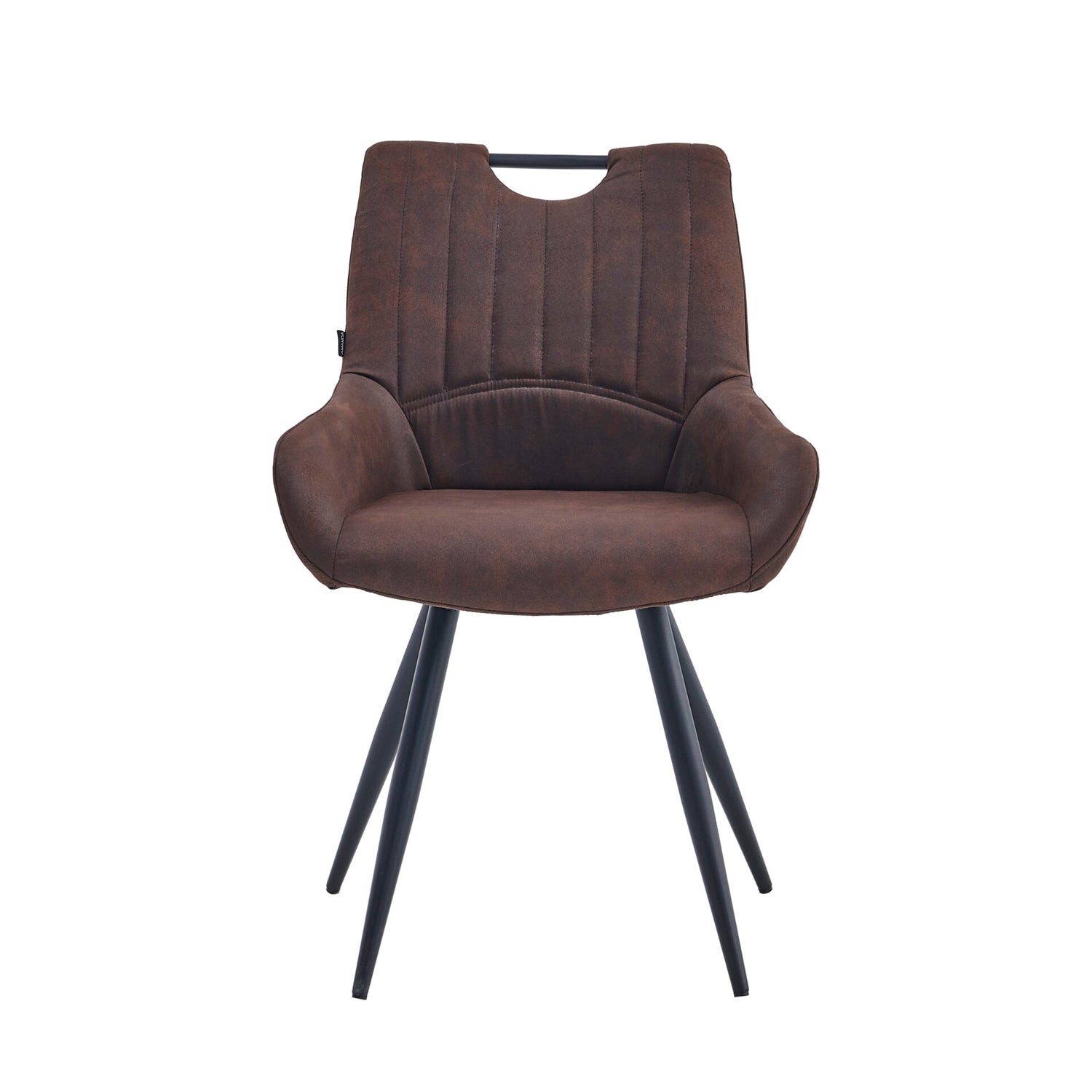 Amanda Dining Chair - Brown Microfibre